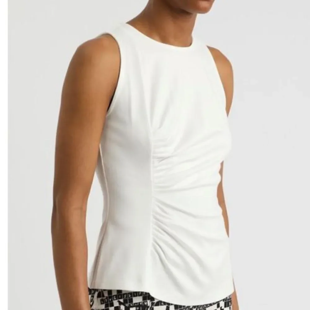 Diane Von Furstenberg Poseidon Gathered Tank Ivory